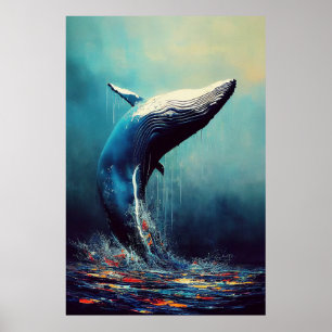 Poster Baleine Bleue Baleine Bleue Animale Découverte Ave