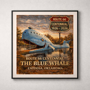 Poster Baleine bleue de Catoosa Oklahoma Centennial
