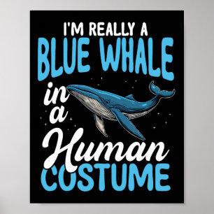 Poster Baleine Bleue En Costume Humain Drôle