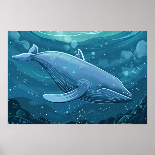 Poster Baleine bleue Petite (Devant)