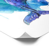 Poster Baleine colorée Art aquarelle (Coin)
