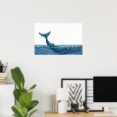 Poster Baleine dans l'océan Petites (Bureau à domicile)