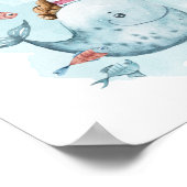 Poster Baleine et phare Aquarelle magique (Coin)