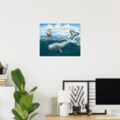Poster Baleine Ho (Bureau à domicile)