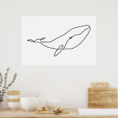 Poster Baleine, illustration d'art en ligne (Cuisine)