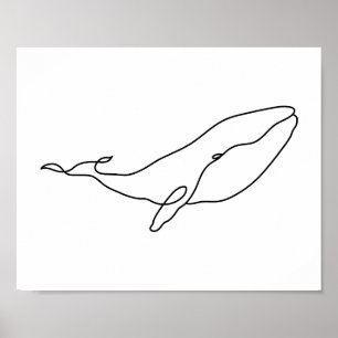 Poster Baleine, illustration d'art en ligne