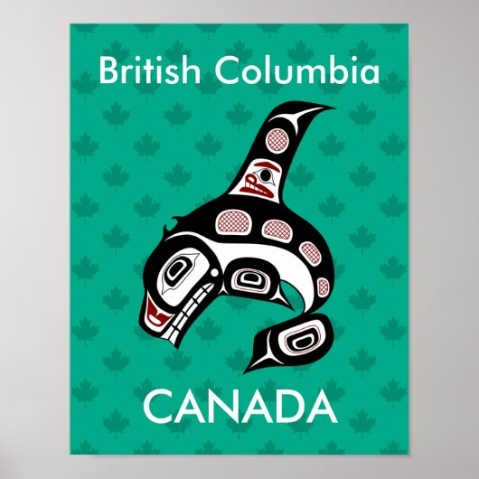 Poster Baleine noire noire noire amérindienne (Devant)