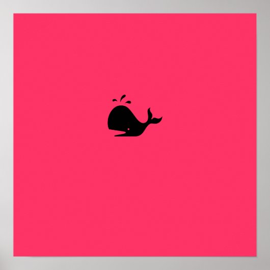 Poster Baleine noire-sur-rouge (Devant)