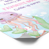 Poster Baleine rose sous la mer 1er anniversaire Jalon (Coin)