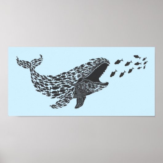 Poster Baleine silhouette (Devant)