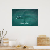 Poster Baleine sous le bateau : jamais seule en mer (Cuisine)