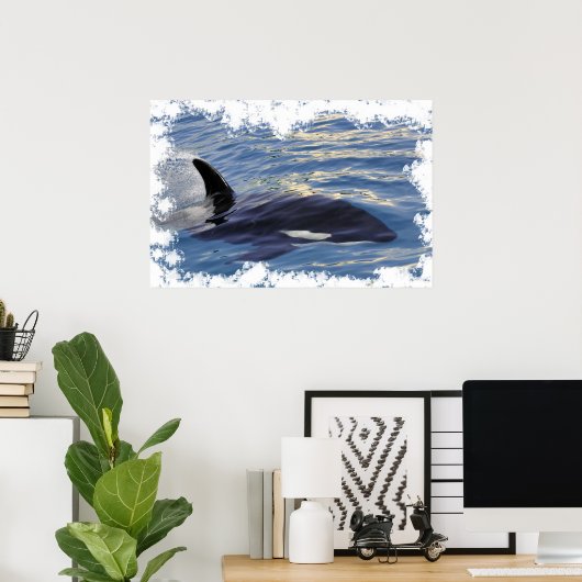 Poster Baleine tueuse nageant vite (Bureau à domicile)