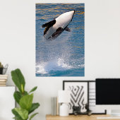 Poster Baleine tueuse sautant hors de l'eau (Bureau à domicile)