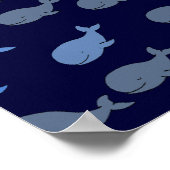 Poster baleines bleues pour murs (Coin)