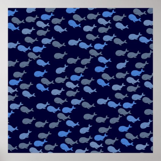 Poster baleines bleues pour murs (Devant)