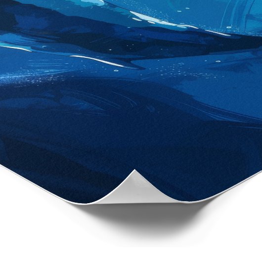 Poster Baleines en mer - Illustration simple et créative (Coin)