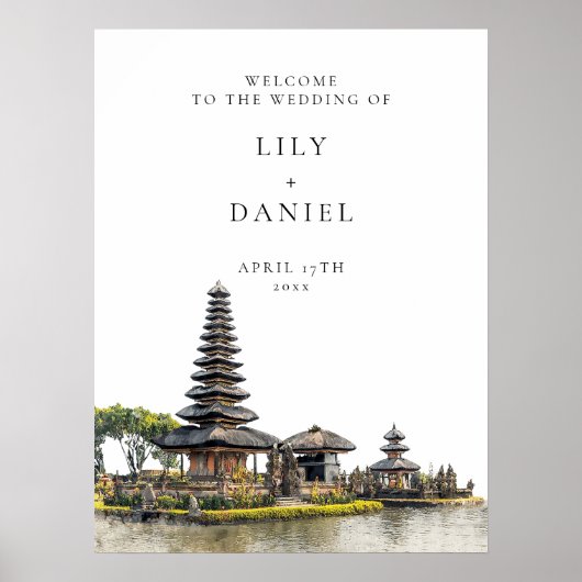 Poster Bali Destination Wedding Welcome Sign (Devant)