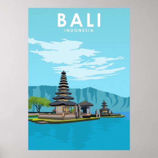 Poster Bali Indonesia Illustration Travel (Devant)