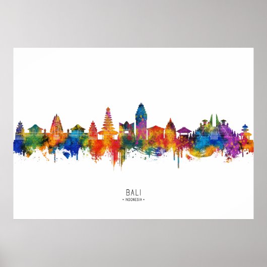 Poster Bali Indonesia Skyline (Devant)