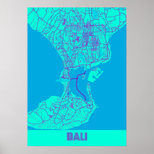 Poster Bali - Indonésie Galaxy City Map