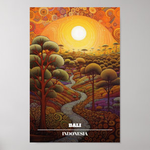 Poster Bali Indonésie Travel Island Paradise