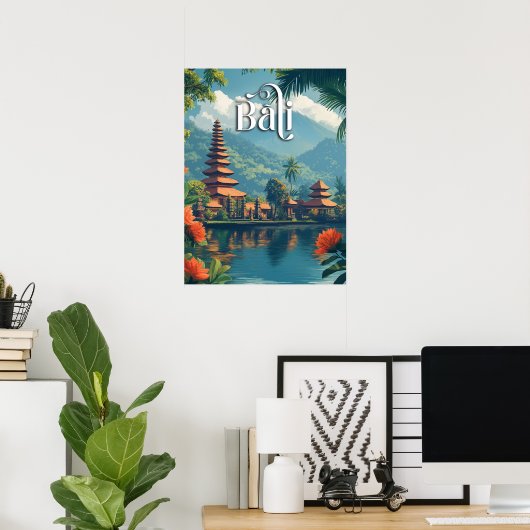 Poster Bali Paradise : Le mont Majestic Meru (Bureau à domicile)