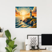 Poster Balise côtière (Bureau à domicile)