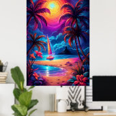 Poster Balise de bord de mer Neon 2 (Bureau à domicile)