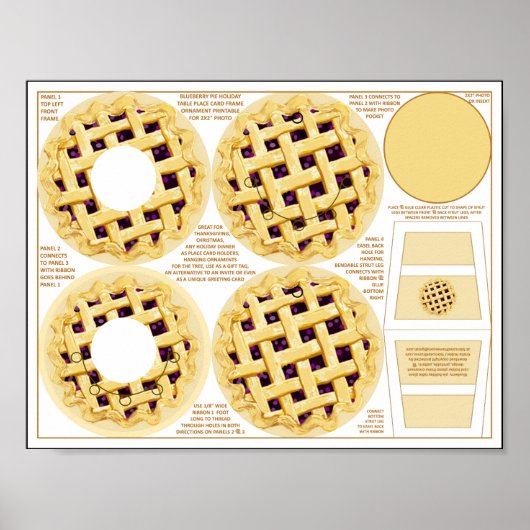 Poster Balise de cadre de carte d'action de grâce Blueber (Devant)