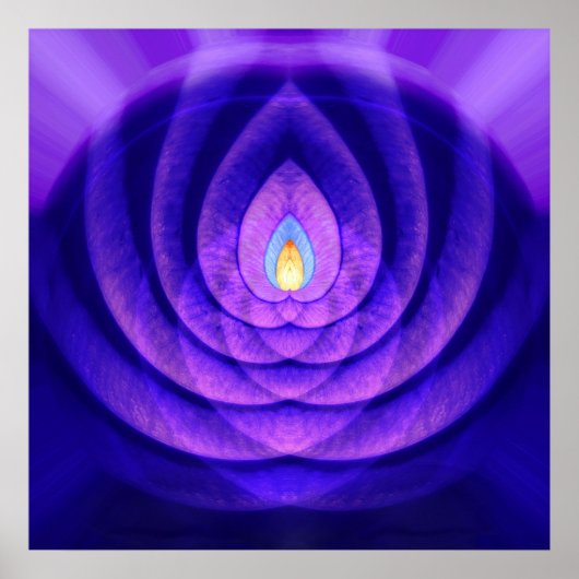 Poster Balise mentale en violet et bleu (Devant)