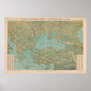 Poster Balkans Vintages, Turquie et mer Noire (1854)