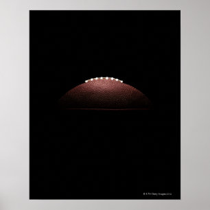 Poster Ball de football américain sur arrière - plan noir