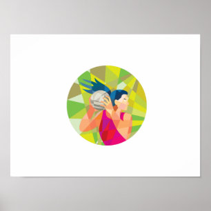 Poster Ball du lecteur Netball Rebound Basse Polygone