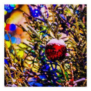 Poster Ball rouge Noël