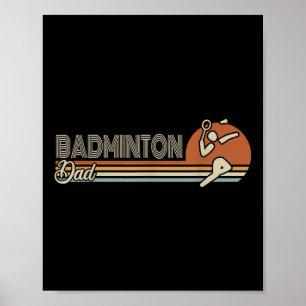 Poster Ball Sport Navette Sport Retro Badminton Papa Homm