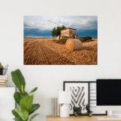 Poster Balle de foin dans un champ de Provence (Bureau à domicile)
