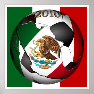 Poster Balle de football 2010 - Mexique