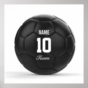 Poster Balle de football d'équipe moderne Texte personnal