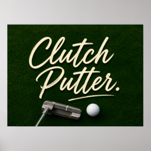 Poster Balle de golf sur green pour la retraite de golfeu