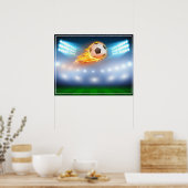 Poster Balle de soccer flamboyante (Cuisine)