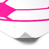 Poster Balle de soccer rose chaud (Coin)