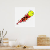 Poster balle de tennis en ace sur feu (Cuisine)
