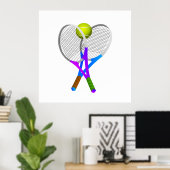 Poster Balle de tennis et raquettes (Bureau à domicile)