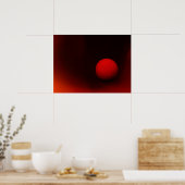 Poster Balle rouge sur fond sombre (Cuisine)