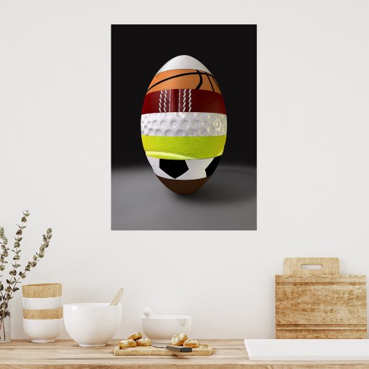 Poster Balle sportive segmentée (Cuisine)