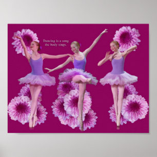Poster Ballerina and Pink Mums