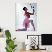 Poster Ballerina avec Fleur (Bureau à domicile)