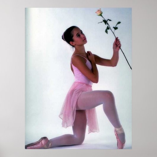 Poster Ballerina avec Fleur (Devant)