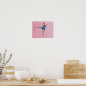 Poster Ballerina avec Rose en Arabesque (Cuisine)