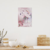 Poster Ballerina avec Roses et violets (Cuisine)